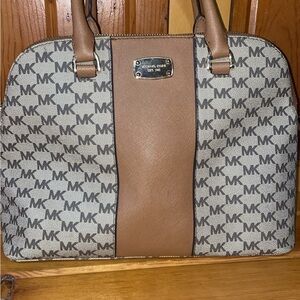 Michael Kors Tan and Cream Logo Tote